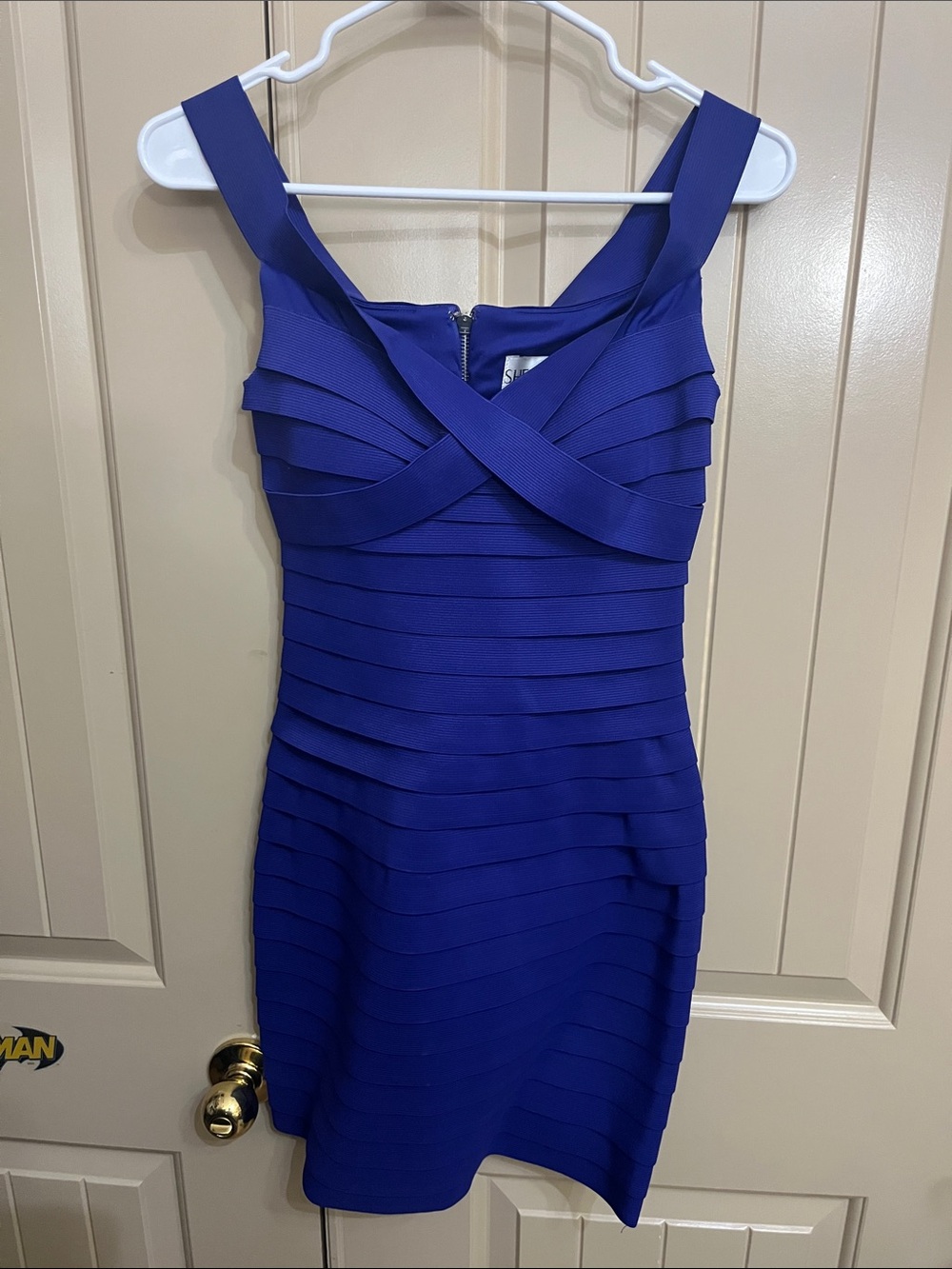 Sherri Hill Royal Blue Sleeveless Bandage Mini Dress